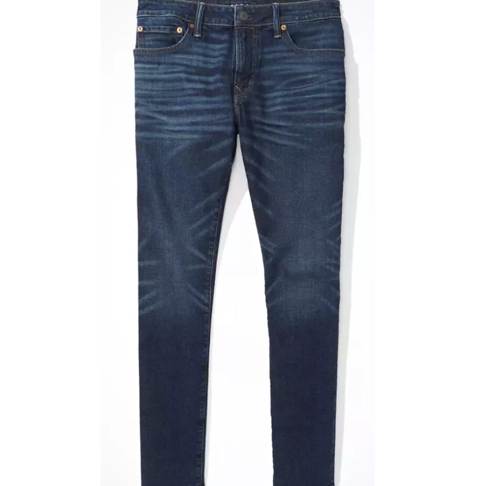 Nwot American Eagle Mens Athletic Skinny Storm Dark Airflex Size 26/28
